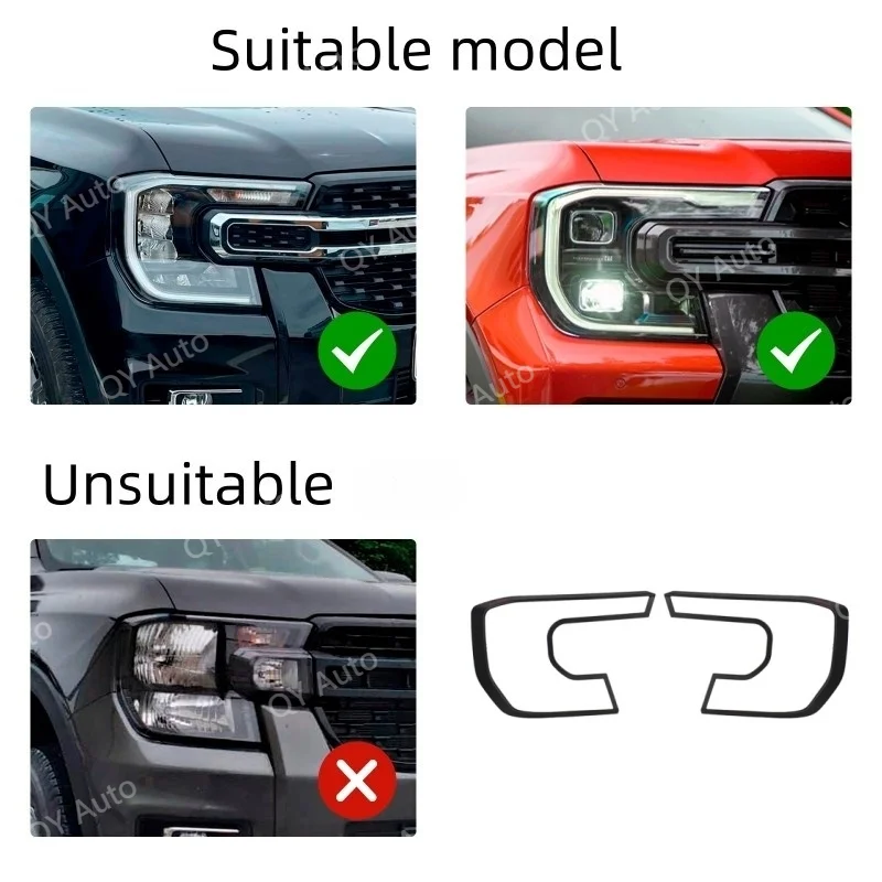 

LED Headlamp Headlight Head Lamp Light Cover Sticker Protector Protection For FORD RANGER 2022-2025 T9 WILDTRAK SPORT XLT