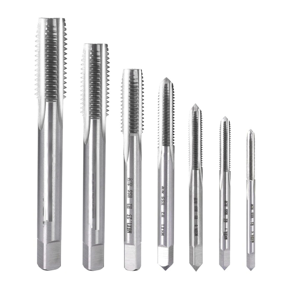 Metric Screw Thread Tap 1pc M3-M12 Left Hand Machine Thread Tap HSS Steel Machine Plug Tap Metal Screw Hole Tap Drill