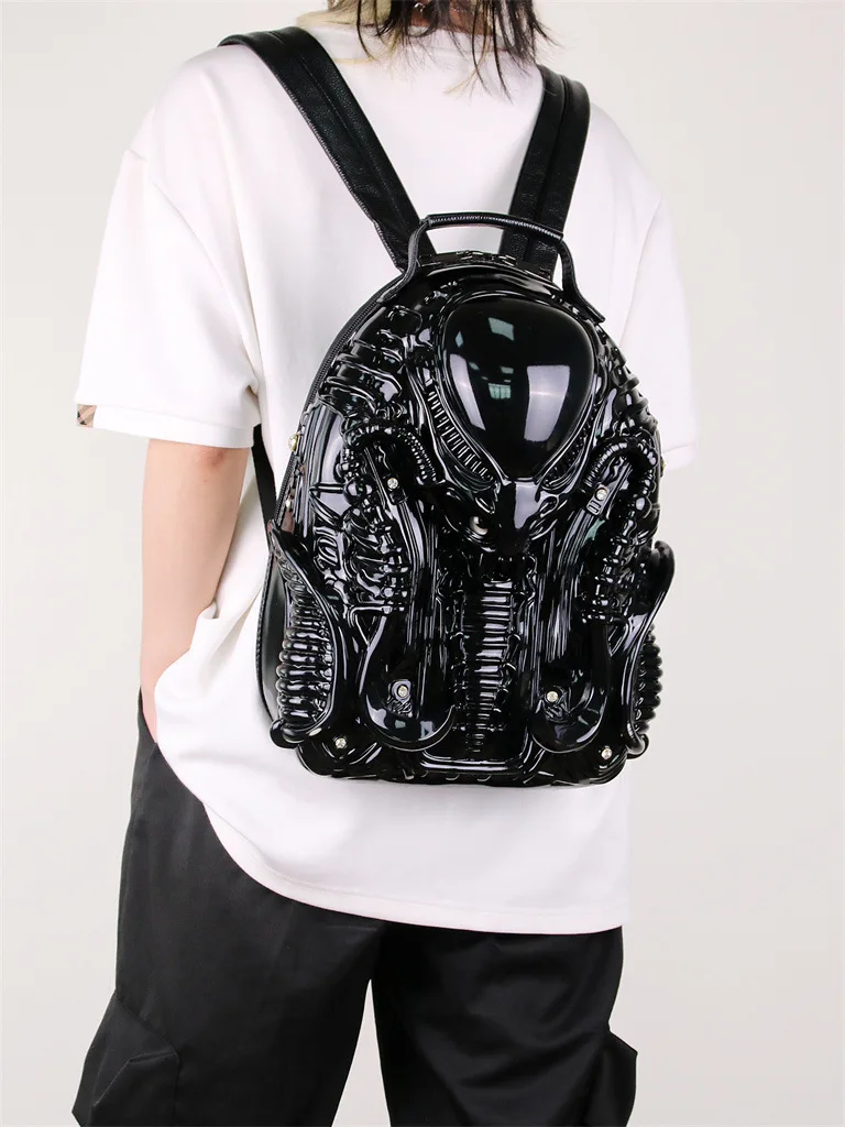 3D Xenomorph Shaped Backpack Host Computer Halloween Backpack Cool Predalien Handbag Backpack Casual Daypacks Bags For Women