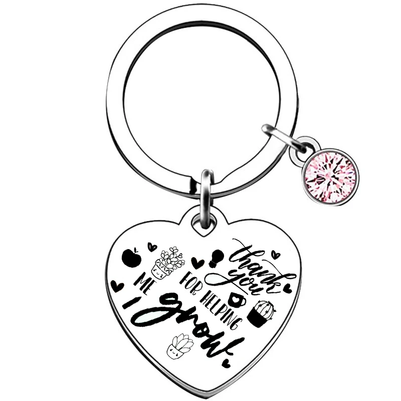 Heart Teacher Appreciation Gifts Best Teacher Gifts Teacher's Day Gifts Thank You Gift Keychain Thank You For Helping Me Grow