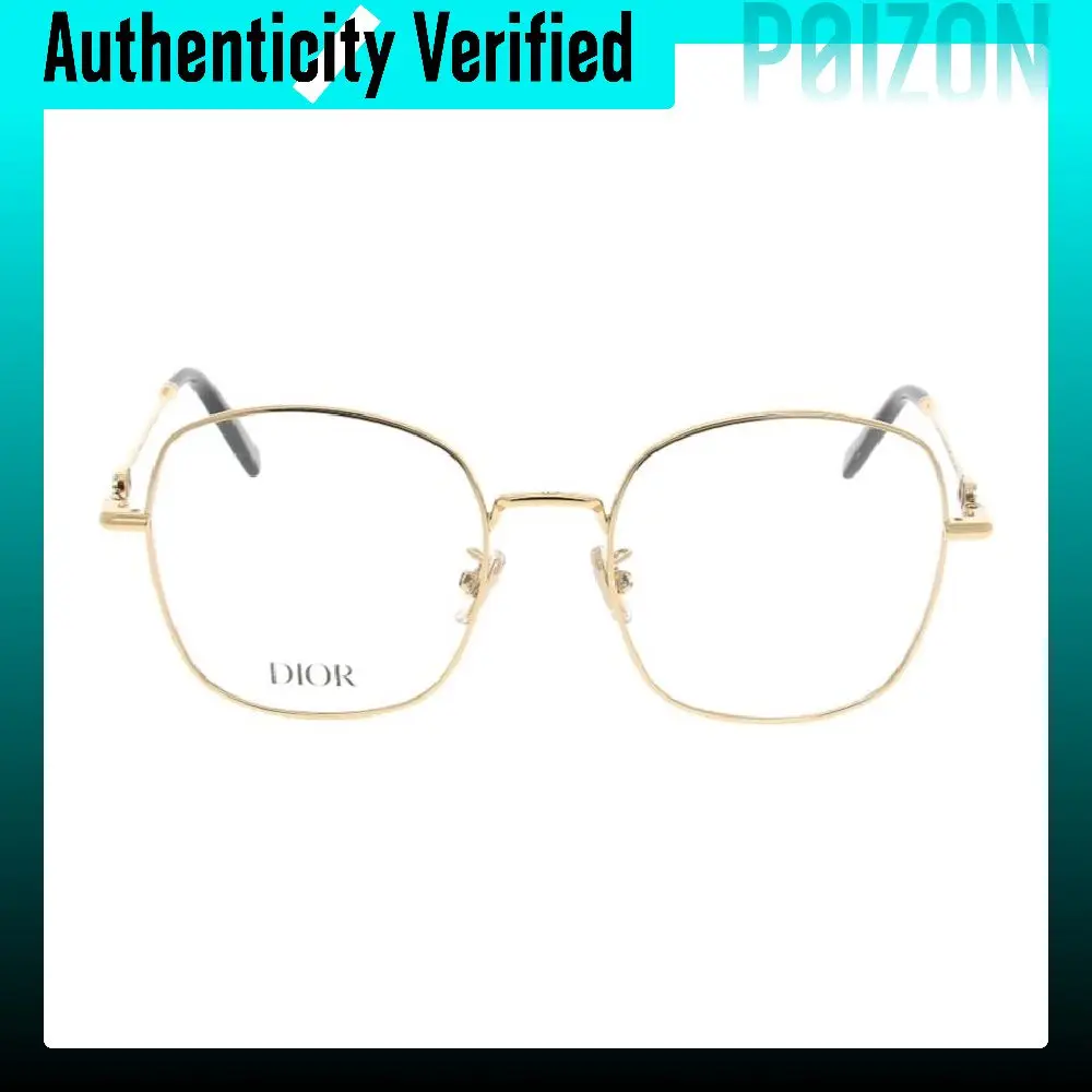 DIOR Square Prescription Glasses Women's Gold PETITCDOS1UB000