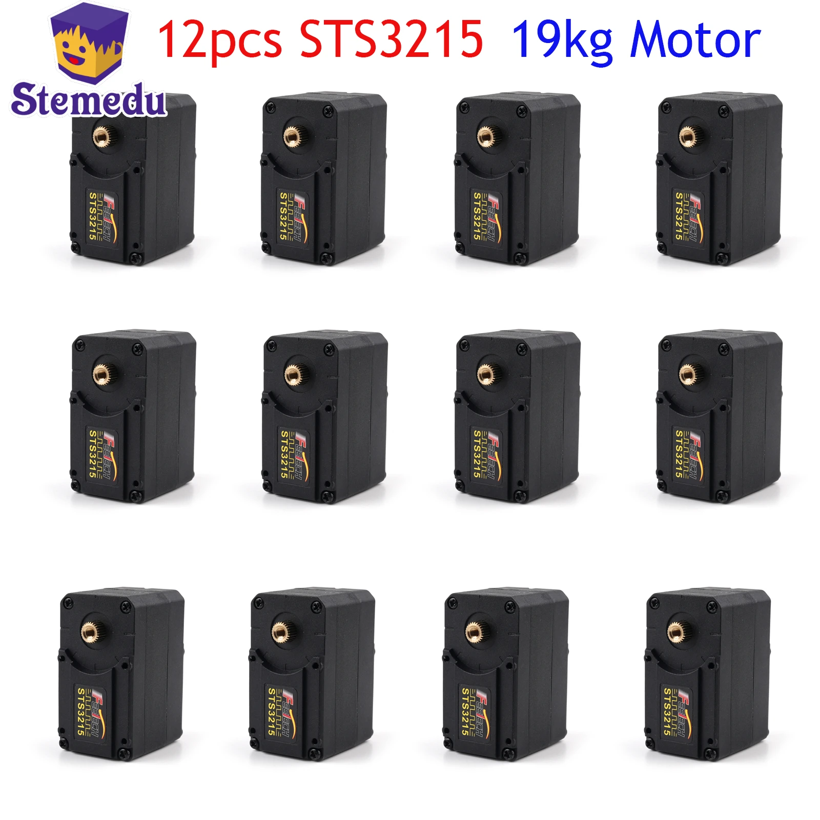 

12PCS Feetech STS3215 19KG 7.4V 360 Degree Dual Axis TTL String Robot RC Servo Motor for SO-ARM100 Standard Open Arm 100 Beta