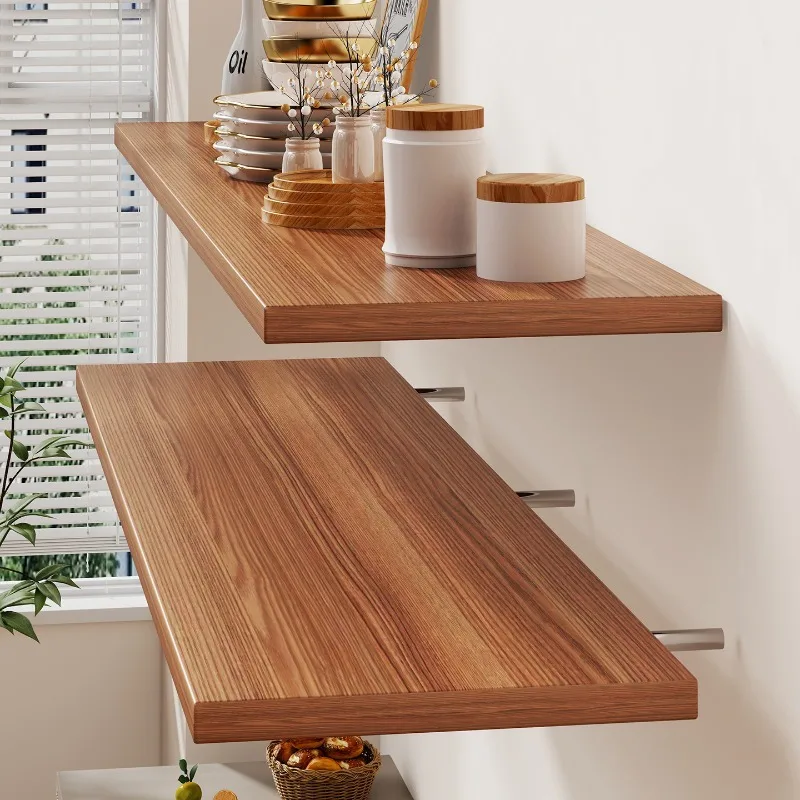 Wandregal, Einzelbrett-Regal für Wohnzimmer, Wandmontiertes Massivholz-Regal, Hängeregal, Laminat-Bücherregal, Ausstellungsregal