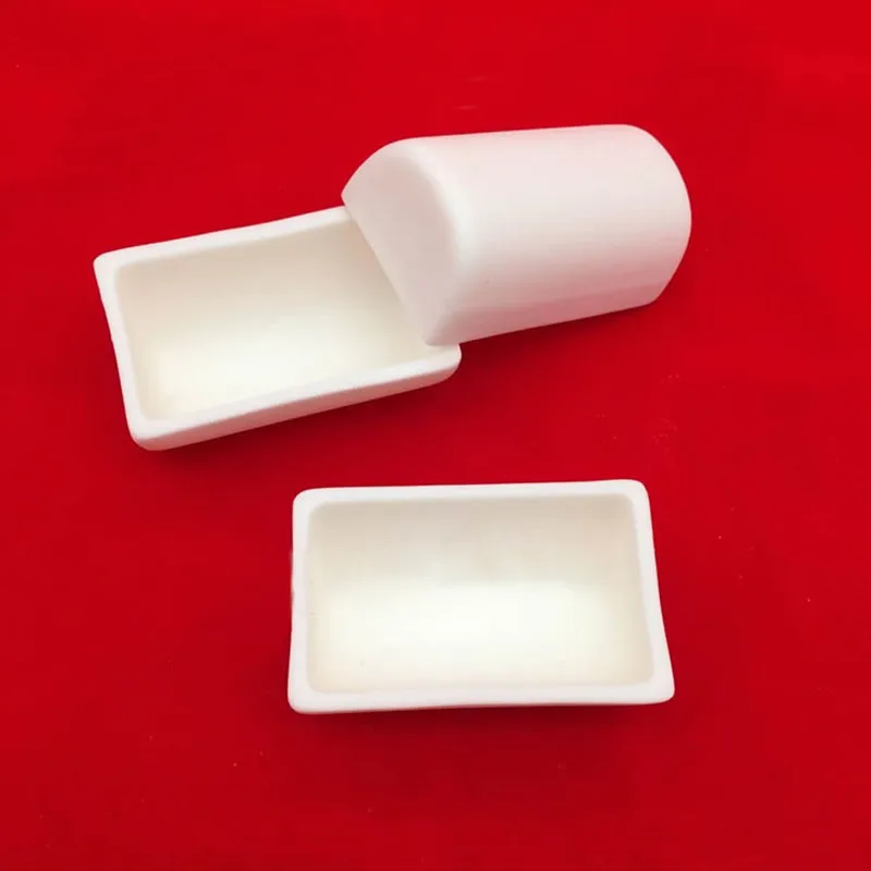 Semicircular Square Aluminum Ceramic Boat / Corundum Crucible / Alumina Ceramic Pot / 99% Al2O3 Heat Resistant Sintered Crucible