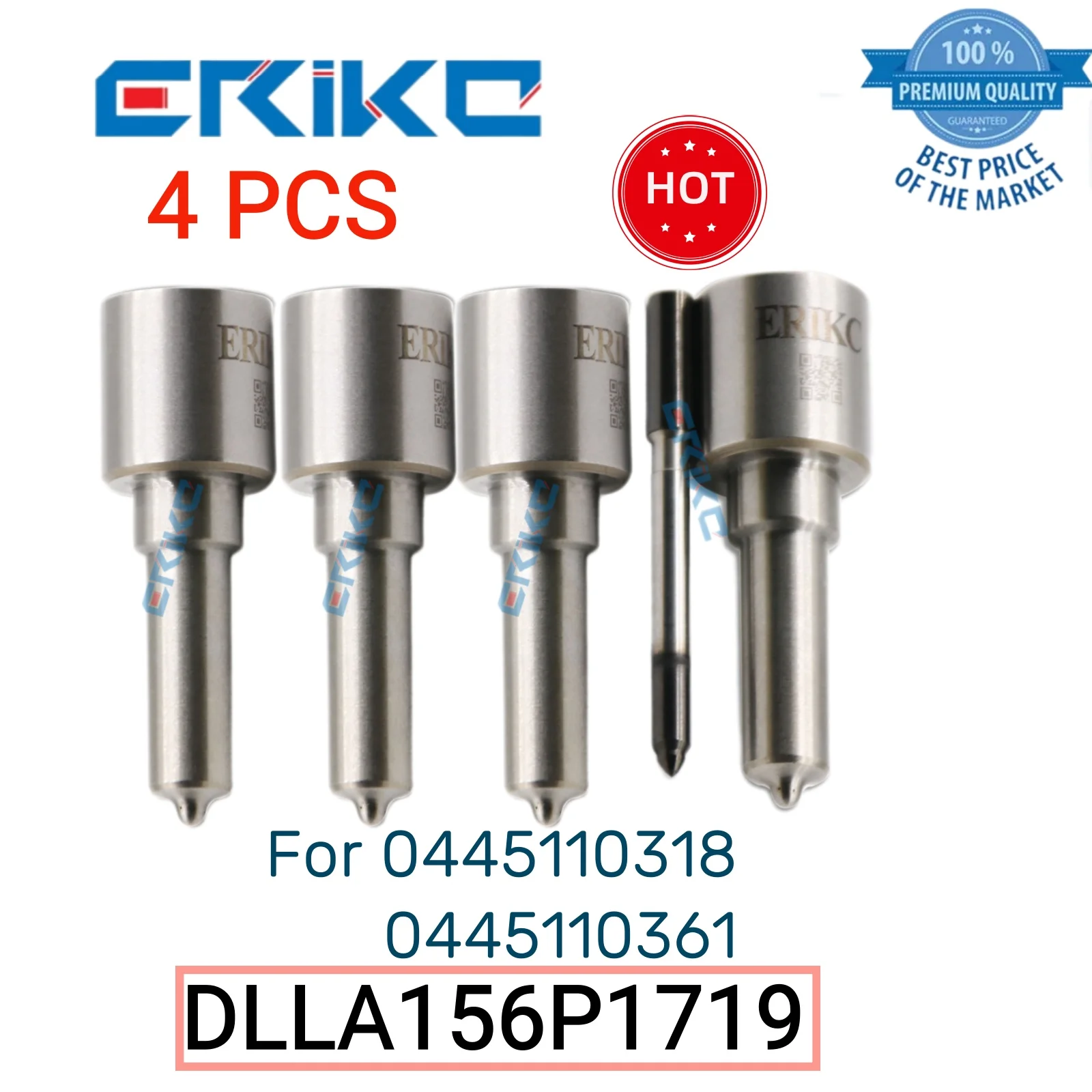 

4 PCS DLLA156P1719 Common Rail Nozzle 0 433 172 054 DLLA 156 P 1719 Fog Spray Nozzle DLLA 156P1719 Injector for 0445110318 361