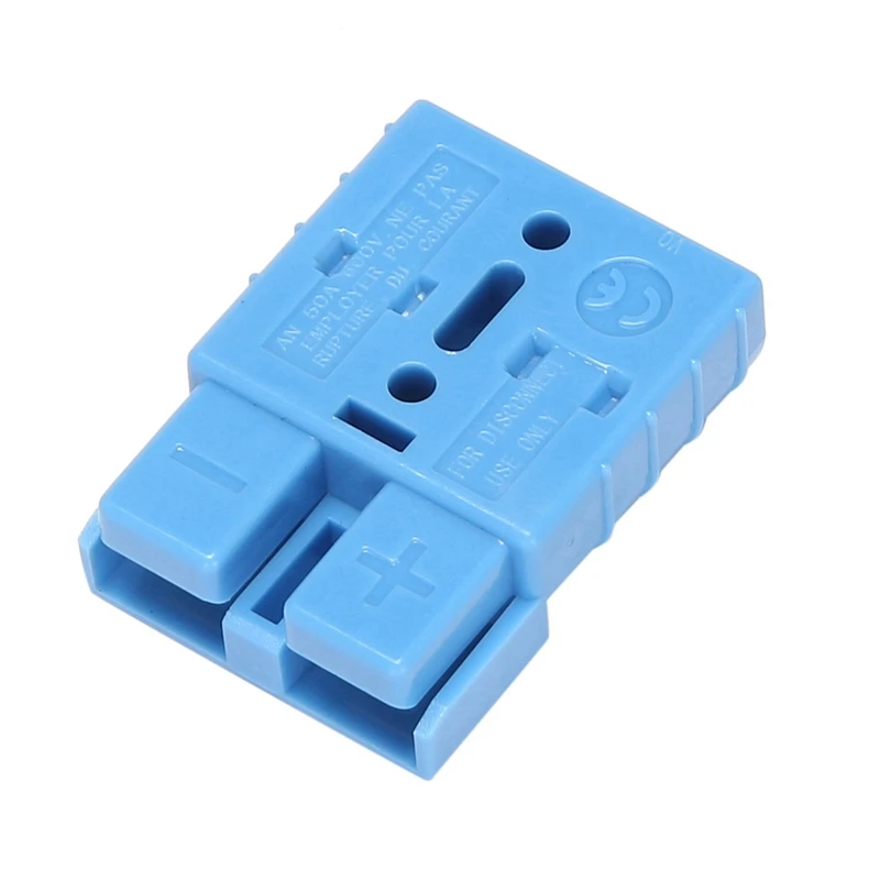 2X For Anderson Style Plug Connectors 50A 600V 6-12AWG AC/DC Power Tool For 6AWG Plated Solid Terminals Plugs Blue