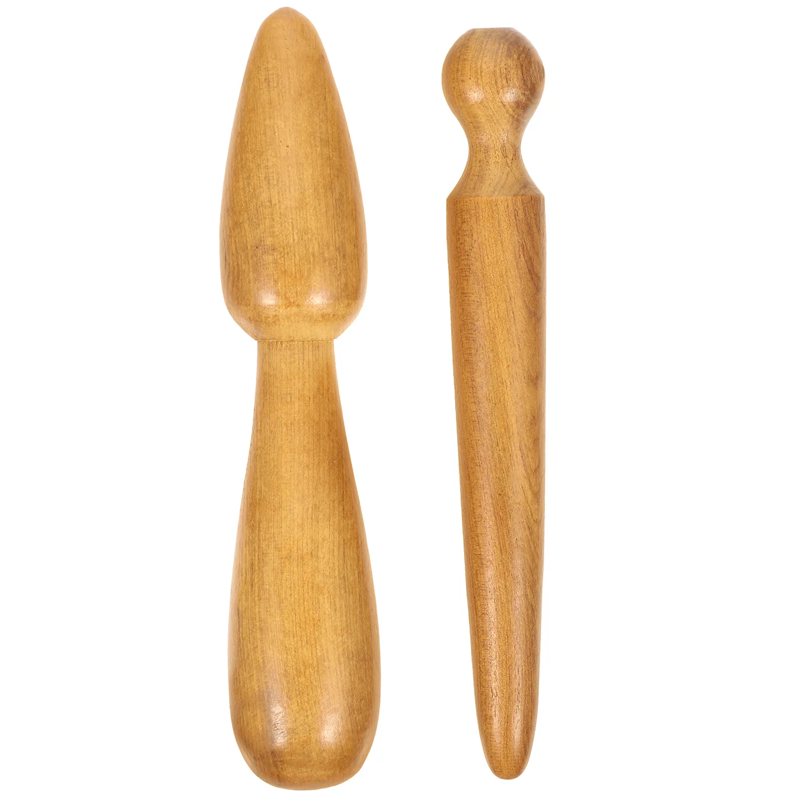 2 Pcs Decor Acupressure Stick Feet Massager Neck and Shoulders Wooden Tool Facial