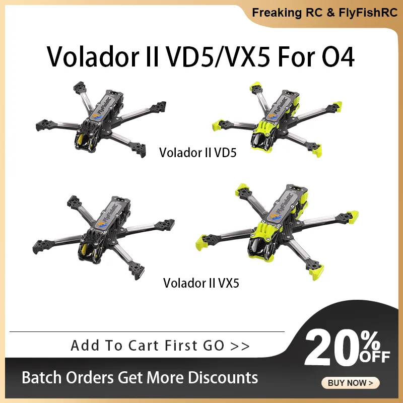 

FlyFishRC Volador II VD5/VX5 O4 Deadcat FPV T700 Frame Kit