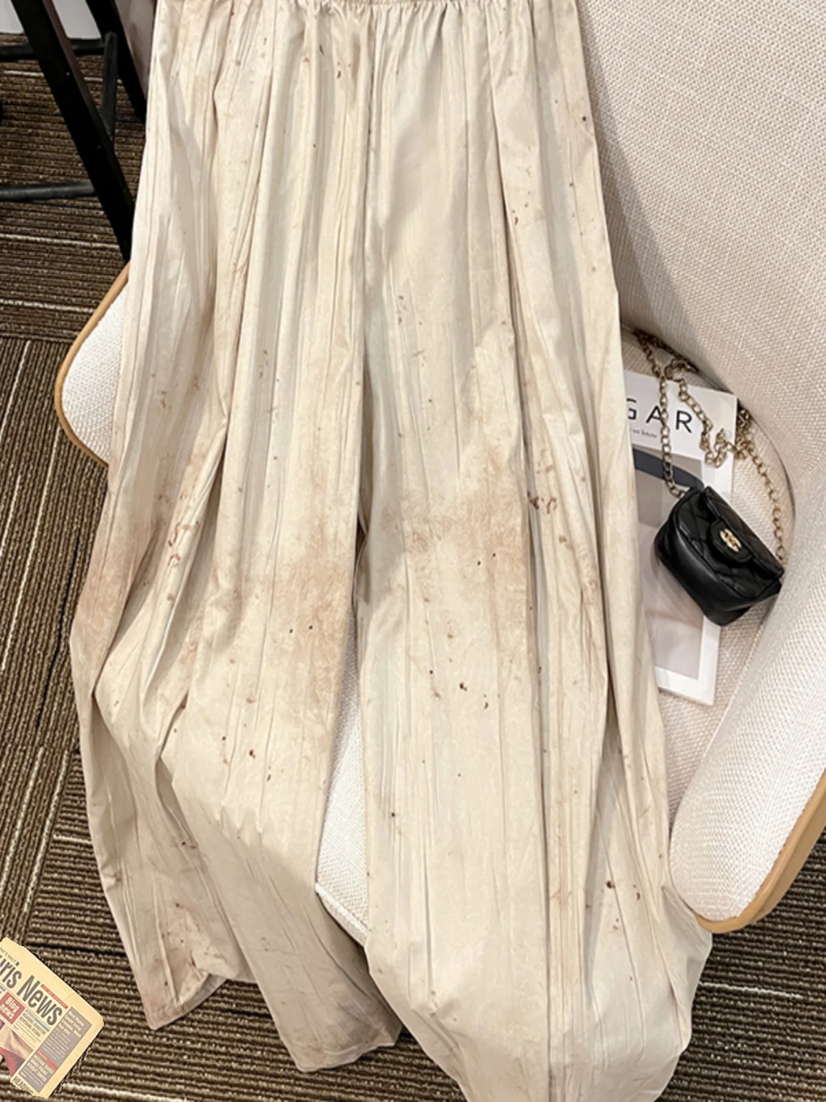 Pantalones de pierna ancha con estampado Retro chino Sle Zen para mujer, pantalones largos informales rectos drapeados de cintura alta holgados y adelgazantes de verano