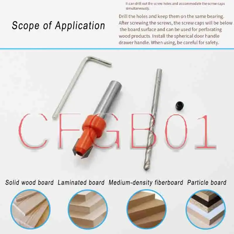 Woodworking Countersink Drill Bit Step Cone Bit Carbide Tip Self-Tapping Screw Wood Step Drill Bit for Screw Installation
