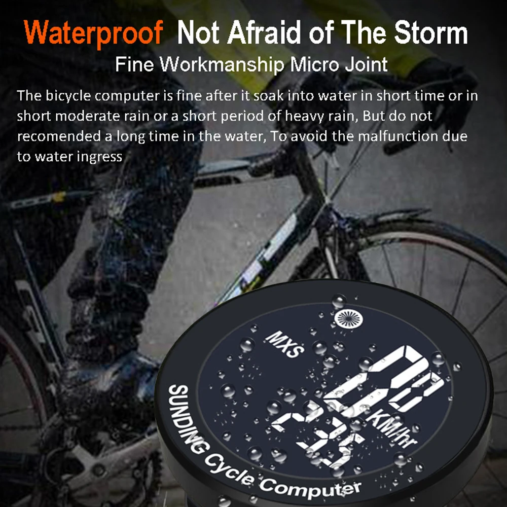 Wireless Bicycle Computer Waterproof Bike Speedometer Multi-functional Bicycle Odometer for Bicycle Computer Wireless Accessory