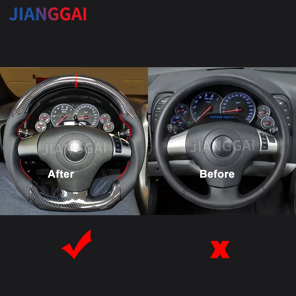 لشروليه كورفيت C6 z06 zr1 2006 2007 2008 2009 2010 2011 هيدرو طباعة ألياف الكربون الجلود عجلة القيادة المثقبة