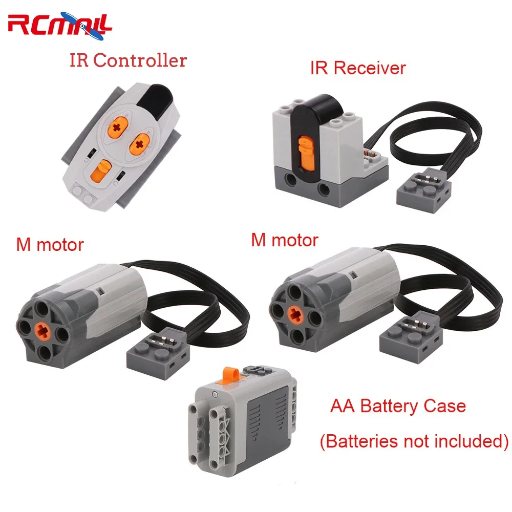 Technical MOC PF Parts Power Function Building Blocks Servo Motor IR Controller Receiver AA Battery Box for Legoeds