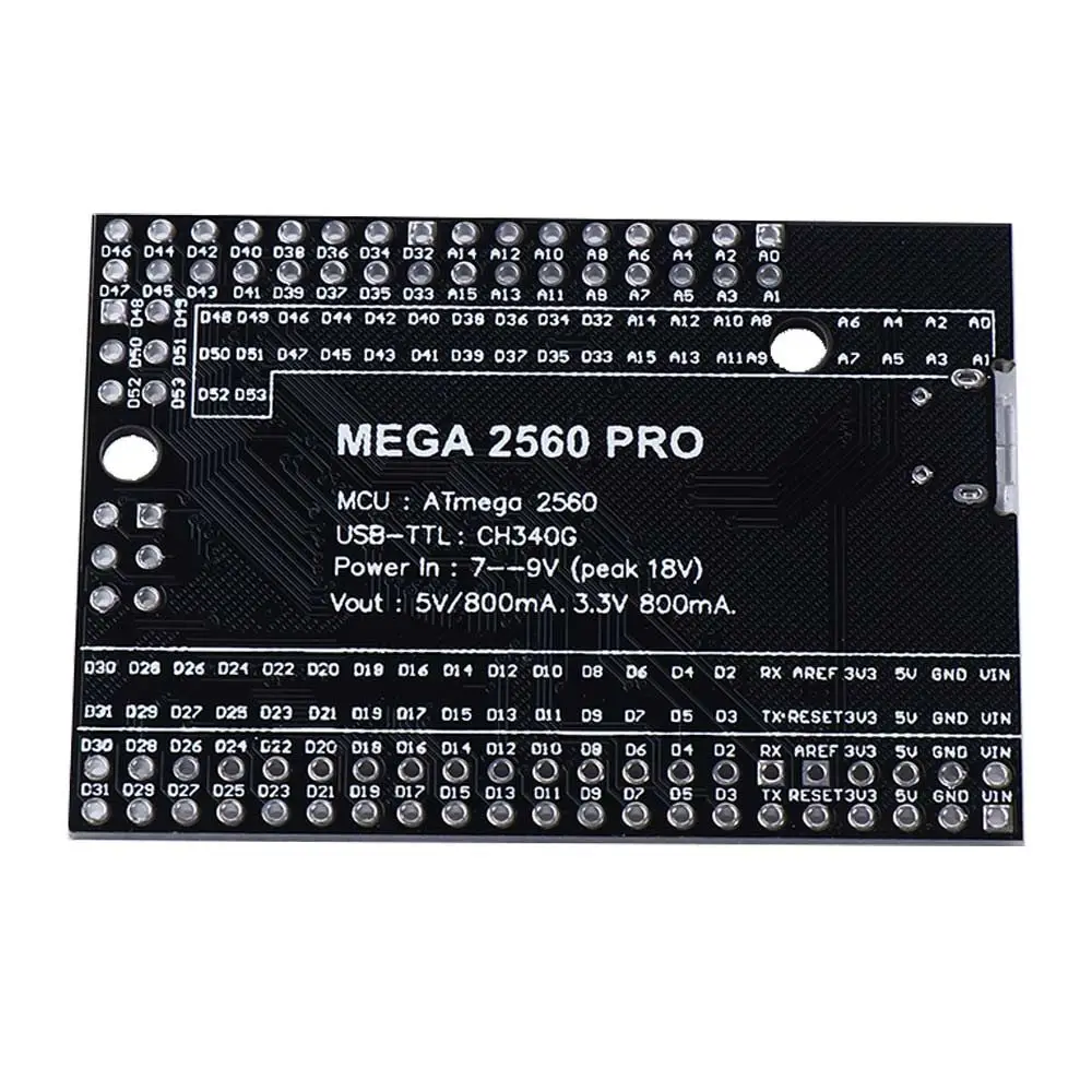 USB MEGA 2560 PRO Embed CH340G ATMEGA2560-16AU Chip Electronic Components Smart Electronics Power Module Development Board