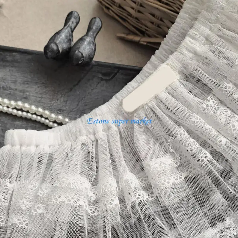 

090B Loely Mesh Ruffle Skirt Stackable Girls Fart Curtain for Dancing Celebration