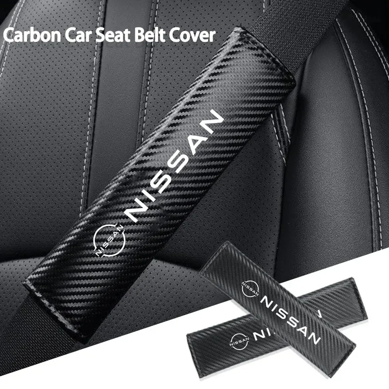 

Carbon fiber Car Seat Belt Pads Seat Shoulder Strap Pad Cover for Nissan Almera Qashqai Note Tiida Teana Juke Xtrail Accessories