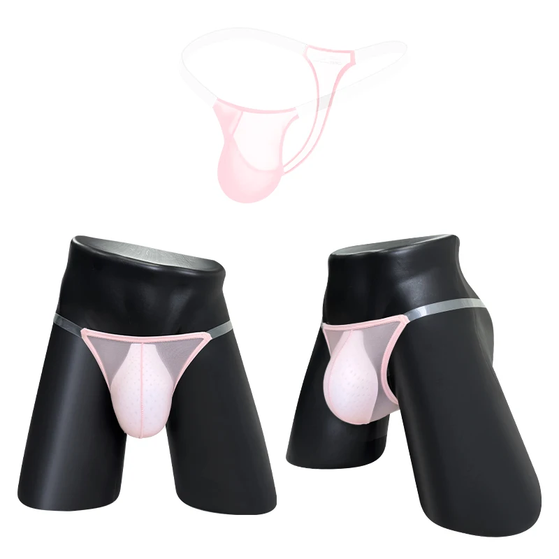 

2 шт. Мужские прозрачные трусы-стринги из ледяного шелка, эротические, с низкой посадкой, бесшовные, быстросохнущие, дышащие, сексуальные трусы