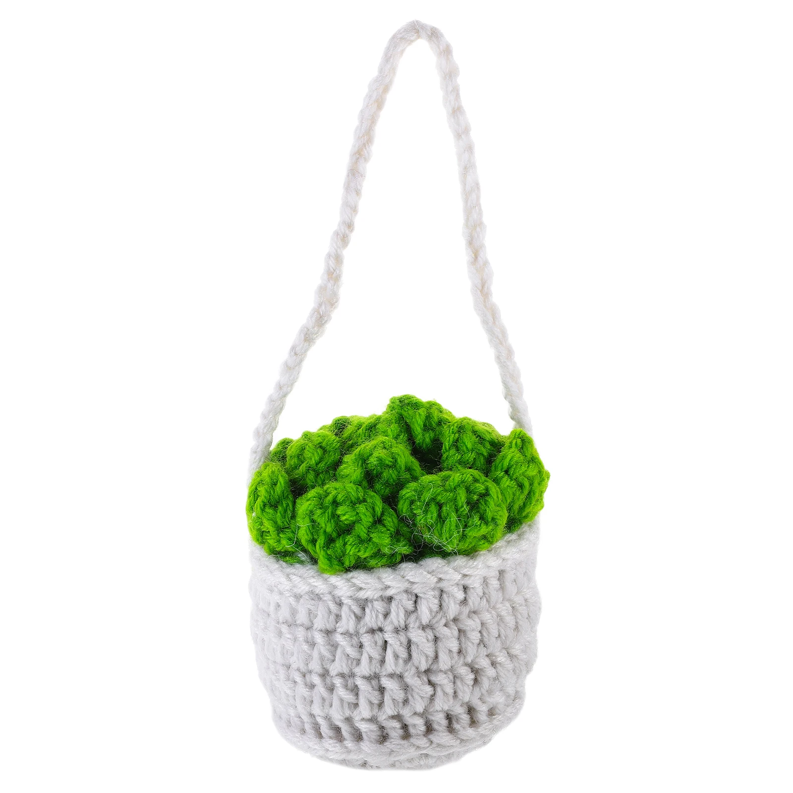 

Khaki Fluorescent Green Crochet Car Hanging nament Plant Basket Decor Home Wall Yarn Craft For Car naments Bedrooms Classrooms