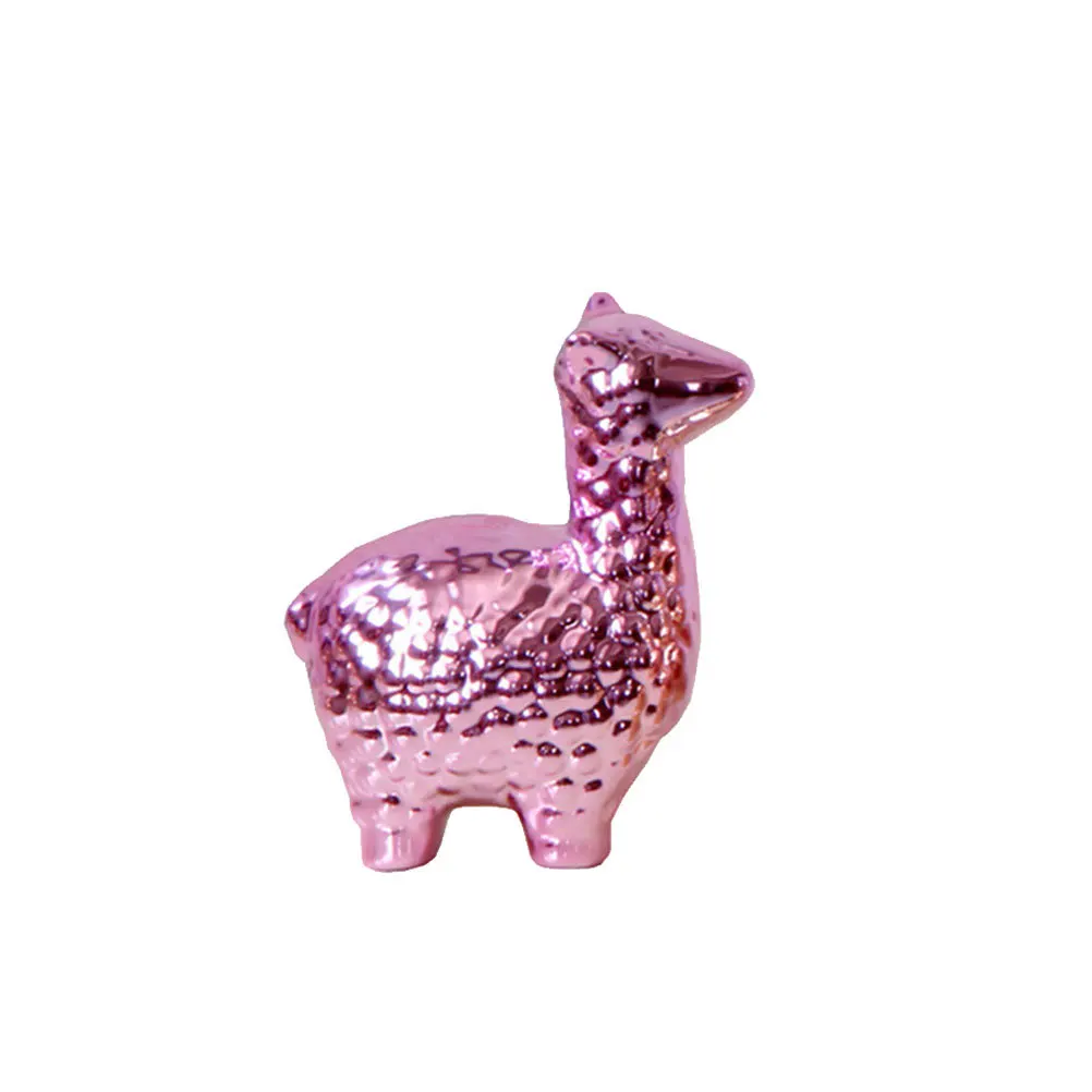 

1Pcs Alpaca Ornament Electroplated Ceramic Elegant Desktop Decoration Home Office Decorative Animal Sculpture Alpaca Decoration