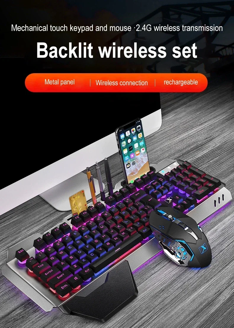 

K680 Rechargeable 2.4G wireless keyboard and mouse suite Gaming computer Office esports