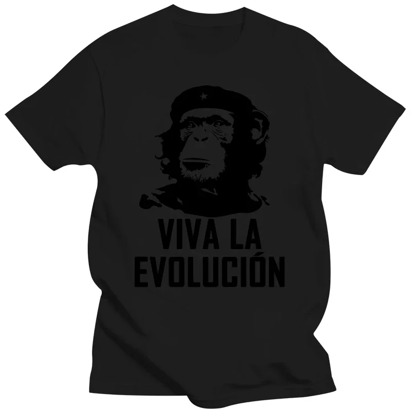 Camiseta de algodón con estampado de Viva La Evolution Che Guevara divertida camiseta militar con gorro de mono gran oferta