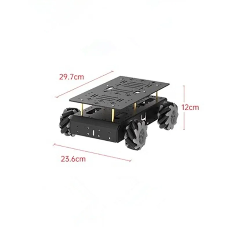 Metal 4WD Chassis Do Carro com Roda Mecanum, Roda Omnidirecional, Roda Universal ROS, DIY Robô Inteligente Stea, 80mm