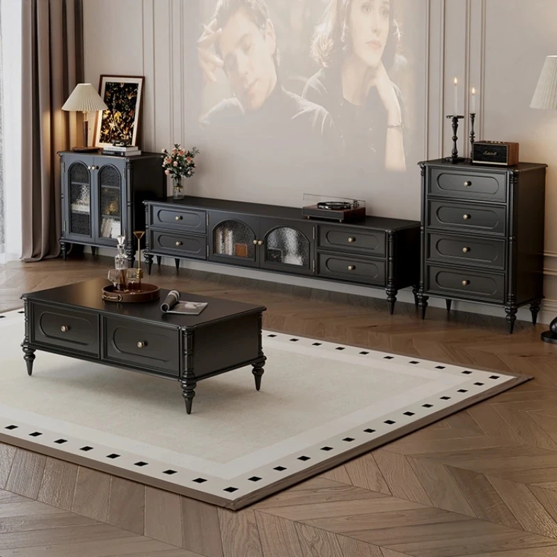 

retro style solid wood TV cabinet living room home storage locker integrated high sense