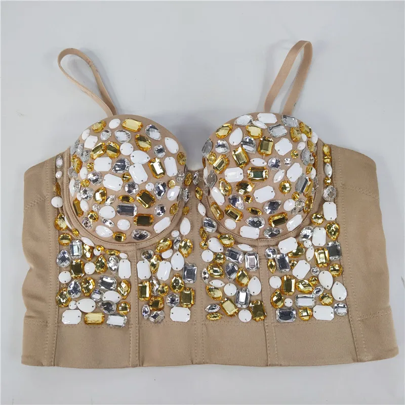 

Fashion Nightclub Sexy European and American Summer New Acrylic Tube Top Short Type Fit Inner Wear Outer Beige Coat