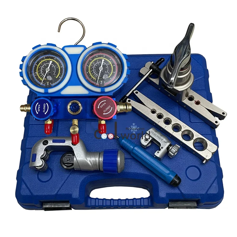 

zz For COOLWORLD R410A R134a R32 Manifold Gauge Set/ Multifunctional Flaring Tool Kit