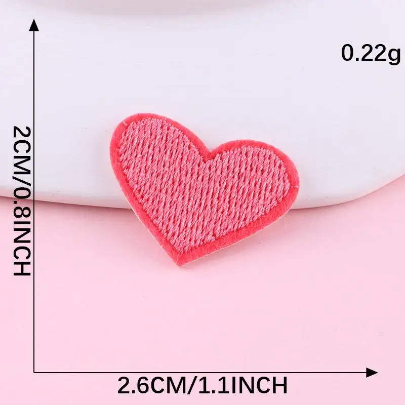 20pcs Small Fresh Mini Multicolor Heart Embroidery DIY Cloth sewing Clothes Bags Hats Clothing Bag Accessories Patches