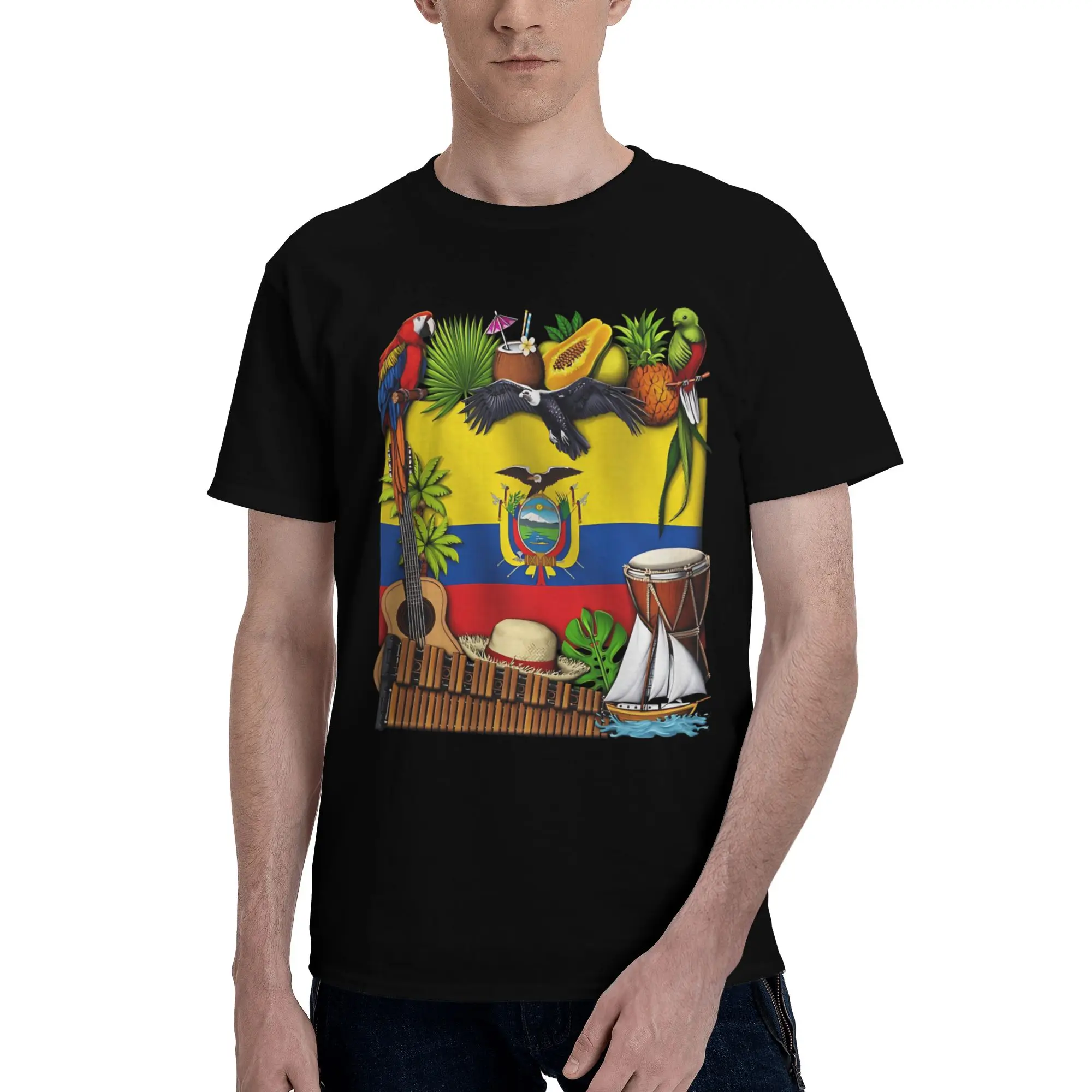 Ecuatoriana Bandera Ecuador Flag Tee Shirt for Men Women Printed T Shirts  100% Cotton Clothing