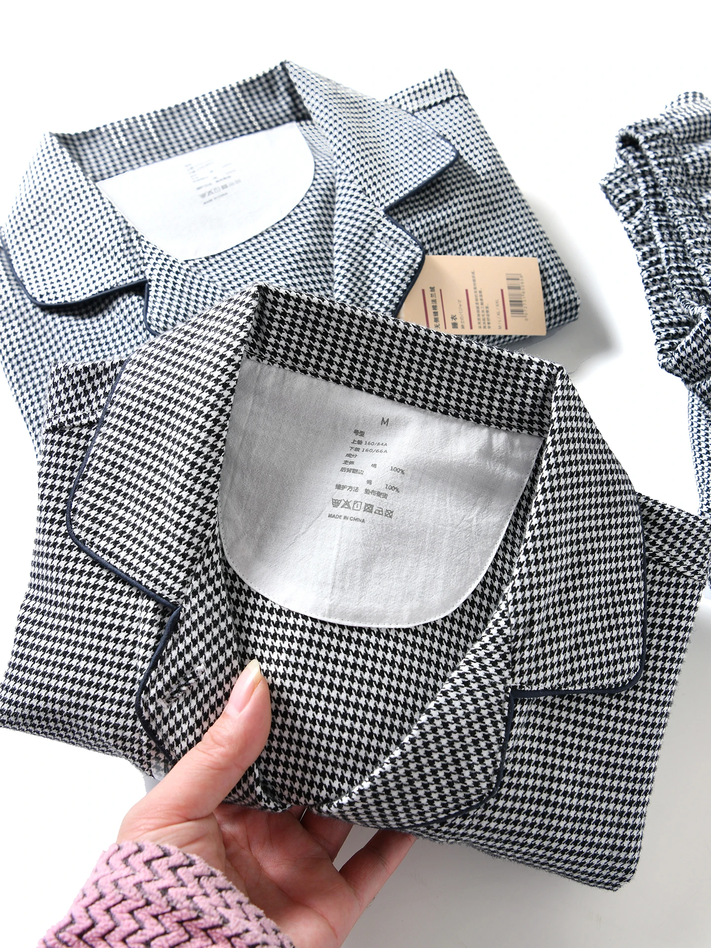 Pure Cotton Plaid Flannel Sleepwear Set Washed Texture Autumn Winter Unisex Long Sleeve Home Clothes 2 Piece Set Couple's Pyj...