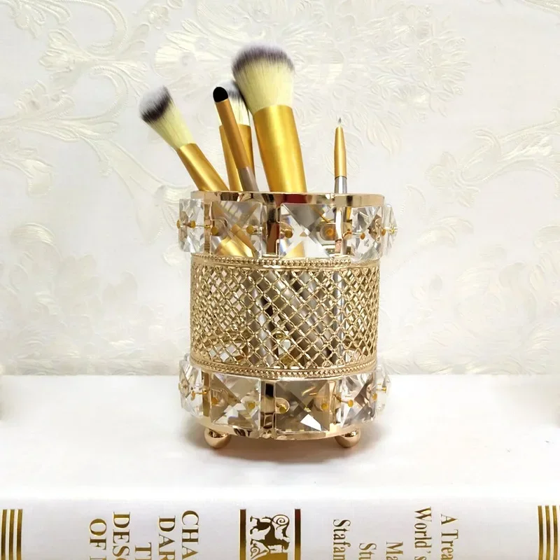 

Crystal Makeup Tube Beauty Tools Storage Tube Pen Holder Desktop Decoration Ornaments Home Decoration Accessories Modern