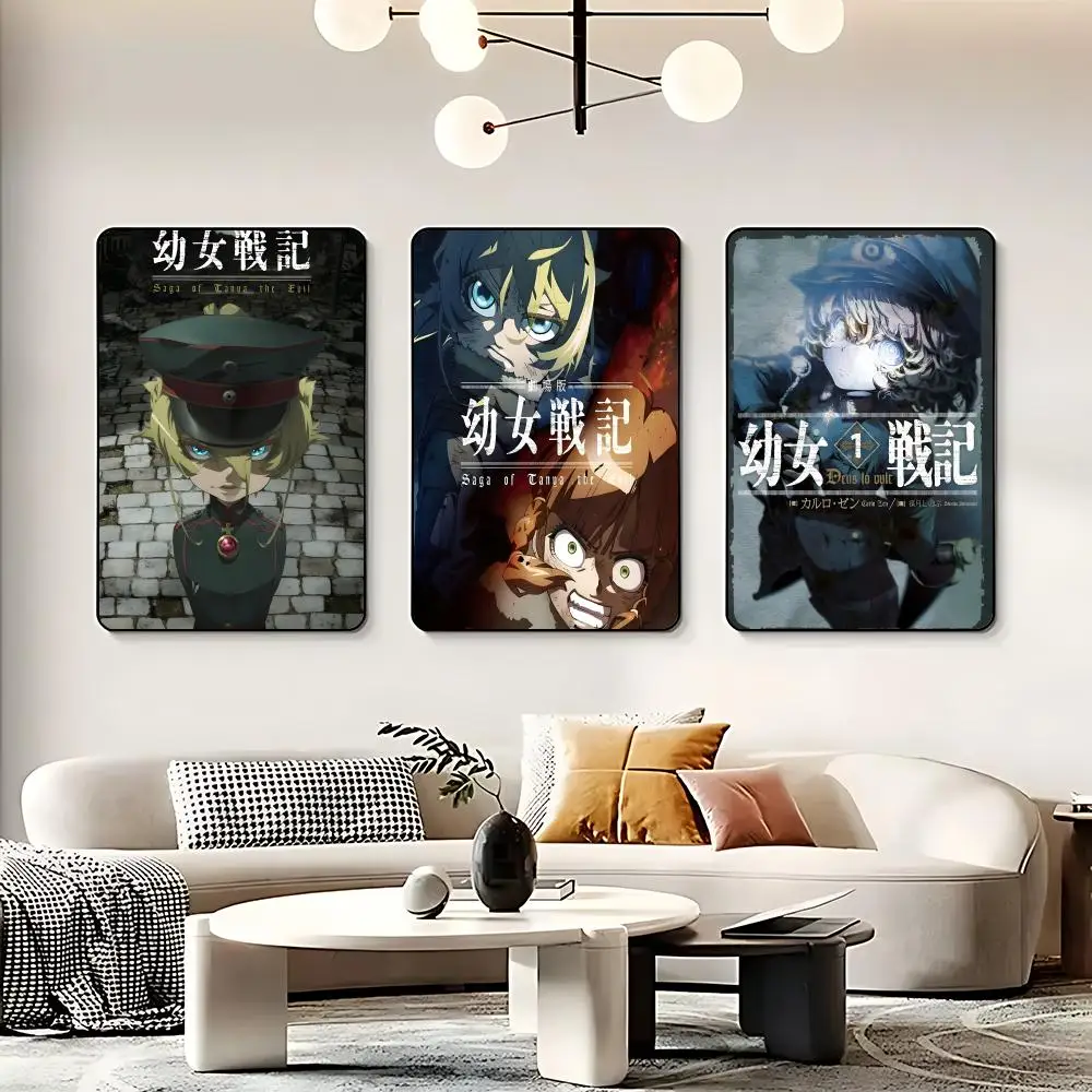Anime S-Saga of Tanya the Evil Poster HD Self Adhesive Waterproof Wall Art Ideal for Home Office Dorm Bedroom Great Gift