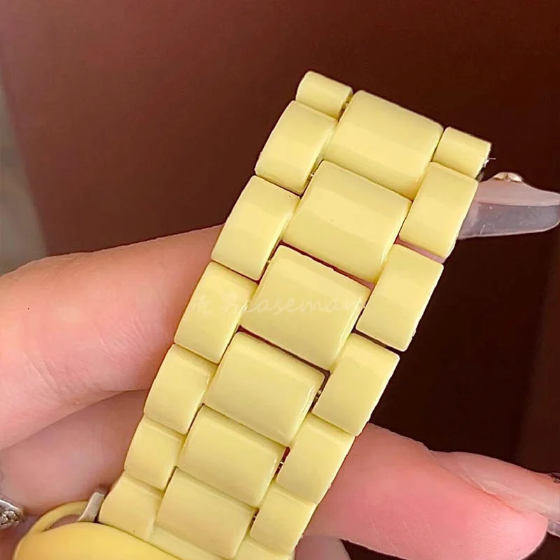 กล่องสีลูกกวาดน่ารัก + สายสำหรับนาฬิกา Apple อัลตร้า49มม. 7 8 41มม. 45มม. 38 40มม. 42มม. 44มม. สายรัดสร้อยข้อมือผู้หญิงสำหรับ iWatch 6 SE 5 4 3