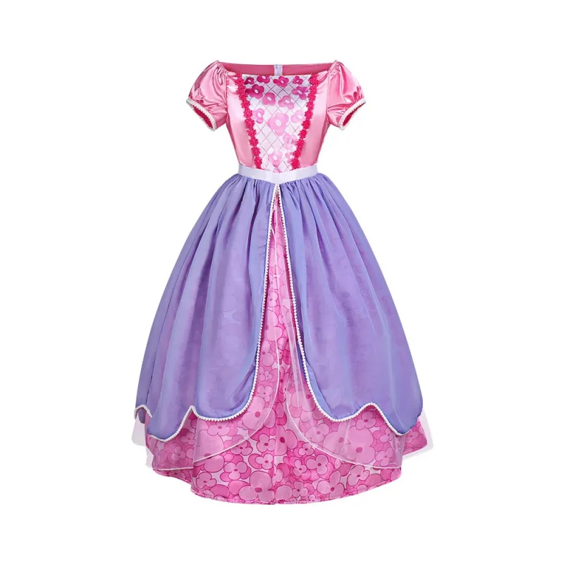 Sofia the First Short Sleeve Dress Cosplay Costume Anime Character Halloween Masquerade Performance Clothing for Adult Women hf5 view 6