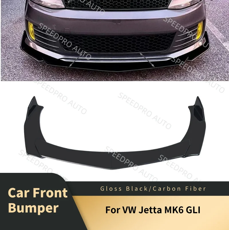 

Car Front Bumper Lip Splitter Spoiler Diffuser for Jetta MK6 GLI Auto Body Kit Cover Accessories Gloss Black