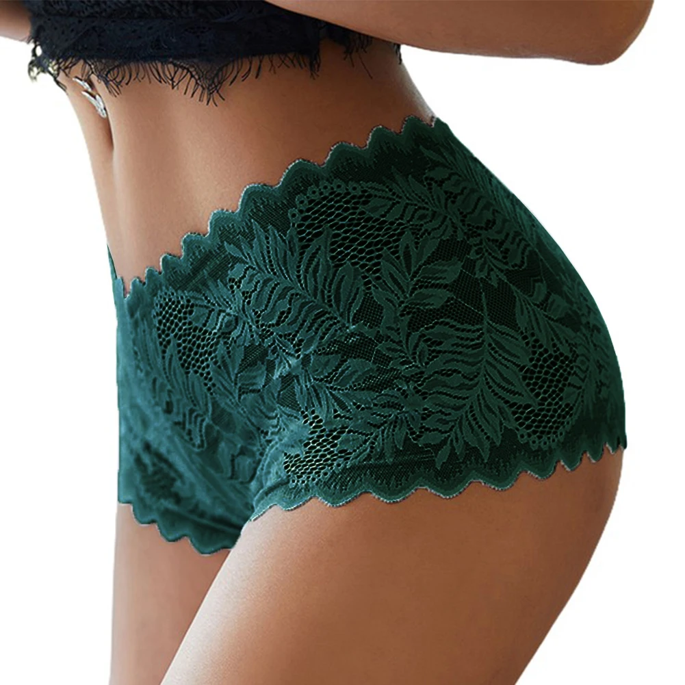

Sexy Womens Briefs Shorts See-Through Lace Lingerie Knickers Underwear Ladies Breathable Panties Plus Size