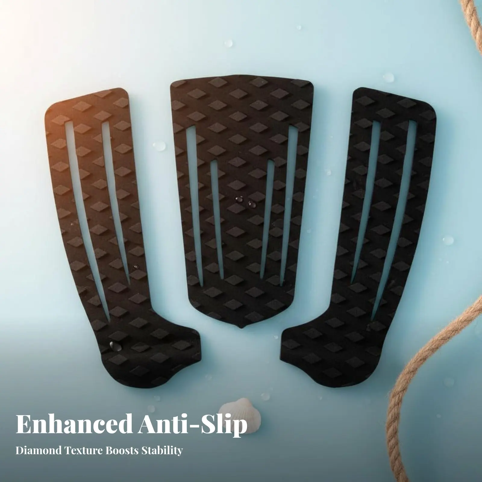 

Комплект из 2 противоскользящих накладок для доски для вейвбординга, пенорезиновые накладки-грипсы с геометрическим узором, 3M