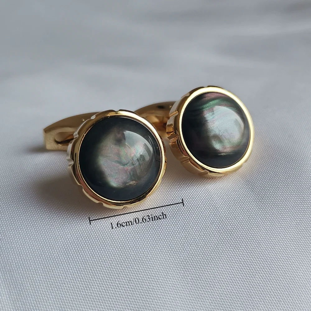 Deep-sea Black Pearl Cufflinks Metallic Business Formal Wear Accessories Sophisticated Cuff Decoration for Suit Shirt