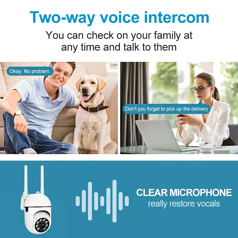 1080P 3MP كاميرا فيديو 2-Way الصوت كاميرا أمان لاسلكية PTZ واي فاي كاميرا مراقبة للمنزل الذكي اللون للرؤية الليلية 2-Way الصوت