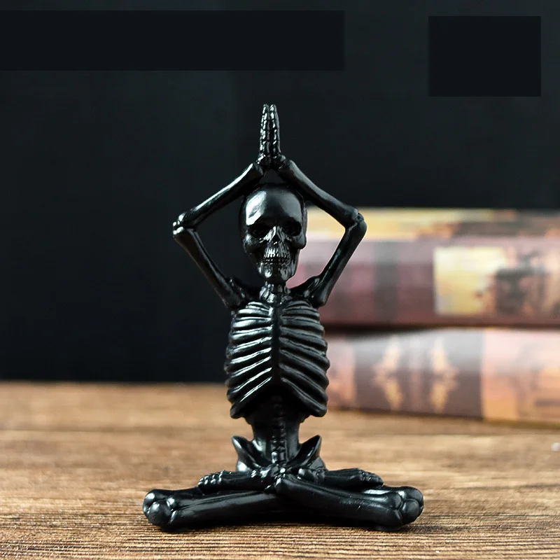 Yoga Skull Figure Decoration Halloween Decoration Commemorative Gift Holiday Atmosphere Resin Ornaments Crafts Home Decoration