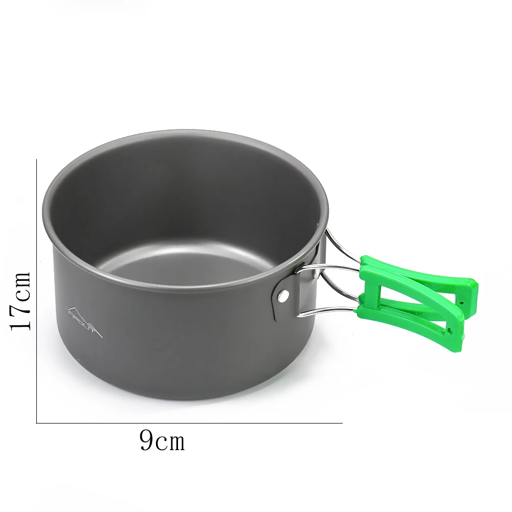 Camping Aluminum Alloy Portable Cookware Cookware Outdoor Cooking Teapot Picnic Kettle Pot Hiking Cutlery 3Pcs Set