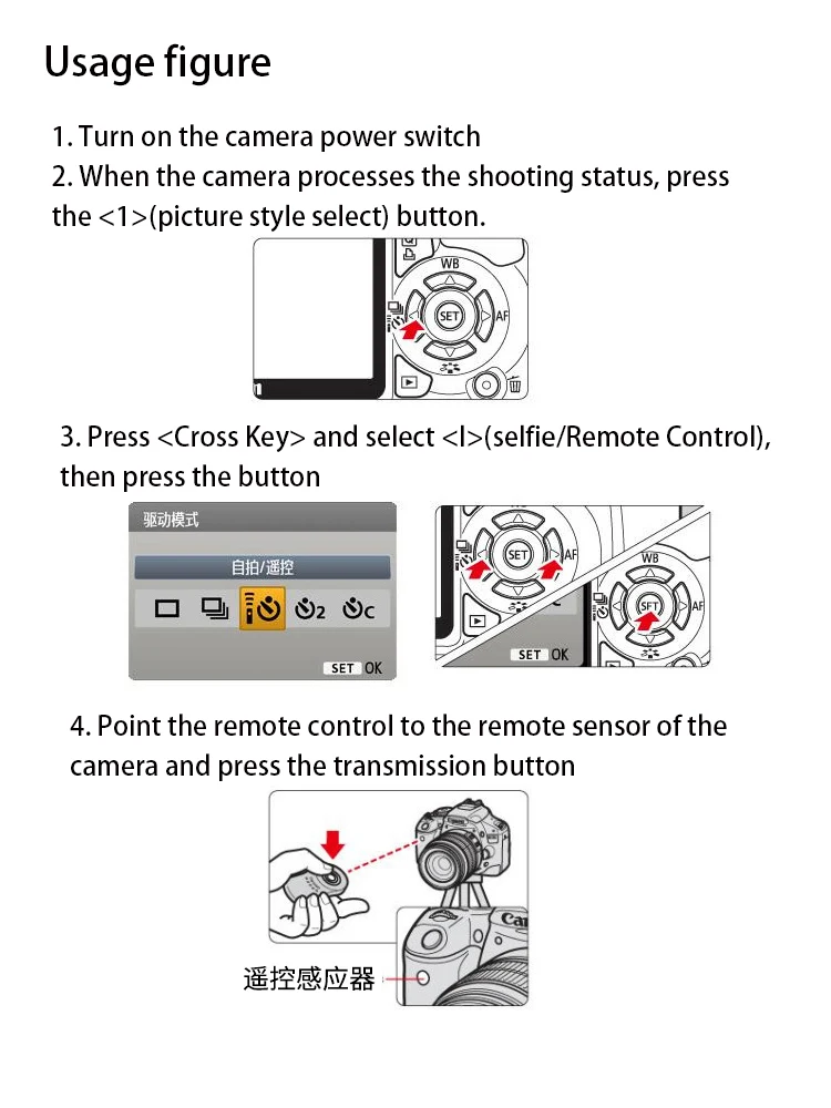 RC-6 Shutter Canon Wireless Remote Control R7 R6 R5R10 800D760D750D700D600D 7D 2 6D2 5D4 3 5DSR 60D70D80D90D 77D M2M3M5M6