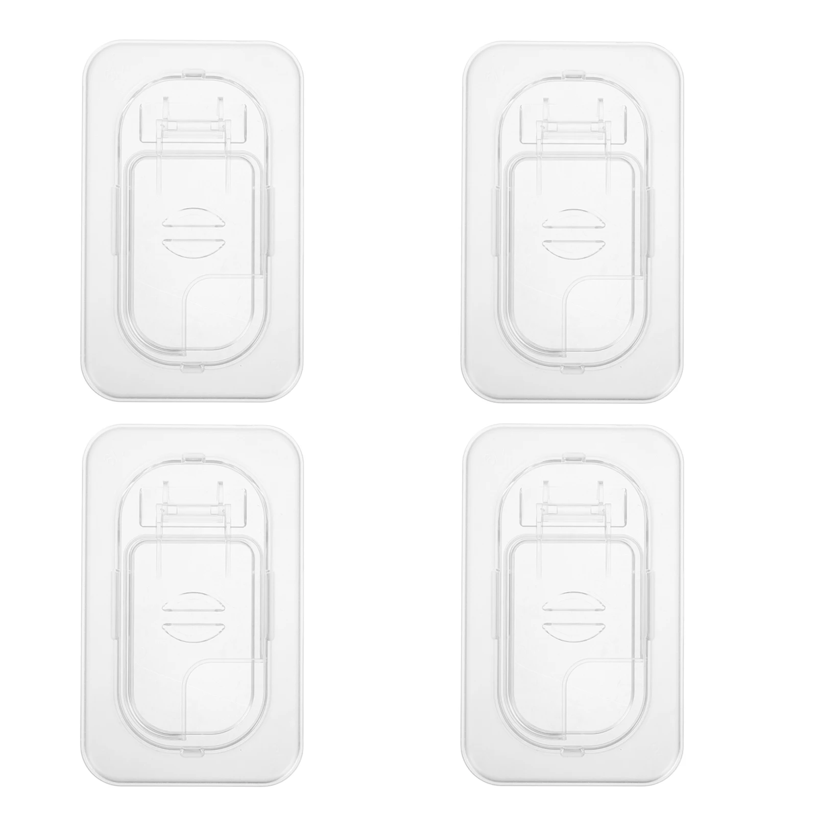 

4pcs Seasoning Box Flip Food Storage Covers Clear Container Lids Leak Proof Pan Coffee Jar Reusable Lid Universal Kitchen