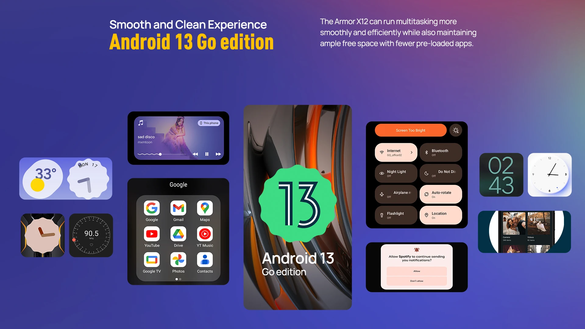 Ulefone Armor X12,Android 13,Up to 6ГБ(3ГБ+3ГБ)RAM,32ГБ ROM,4860mAh,13MP , 5.45", 4G NFC,Global Version