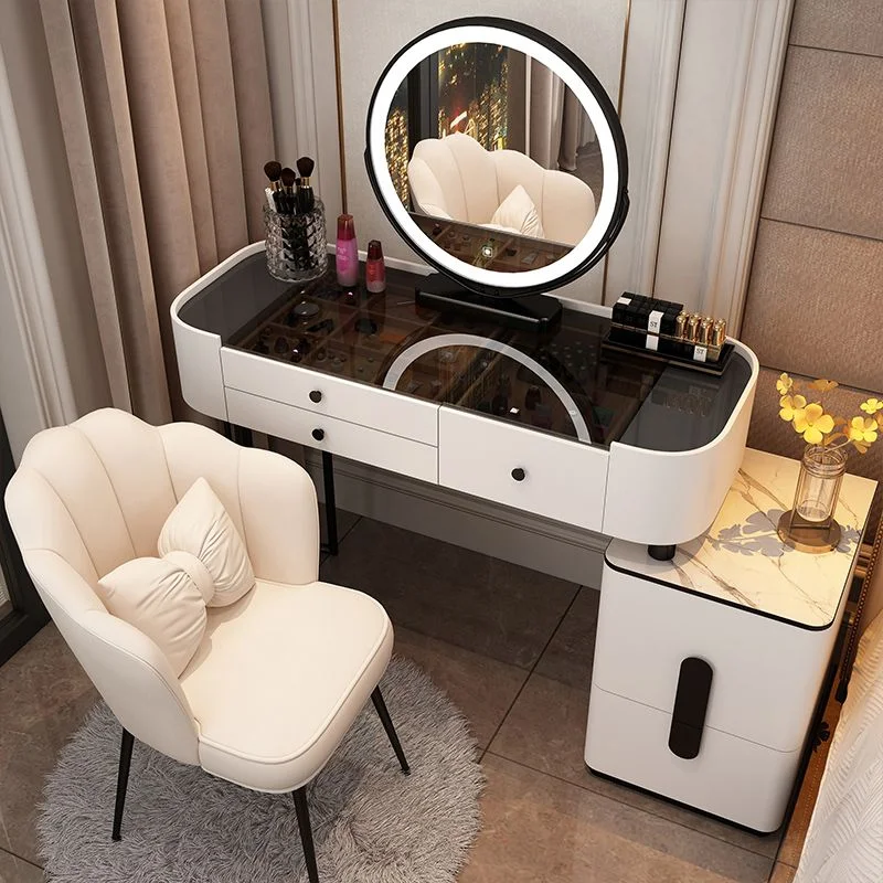 

Nordic Makeup Vanity Table with Mirror Dressing Table Dressers for Bedroom Dresser Light Luxury Vanity Desk Bedroom Furniture