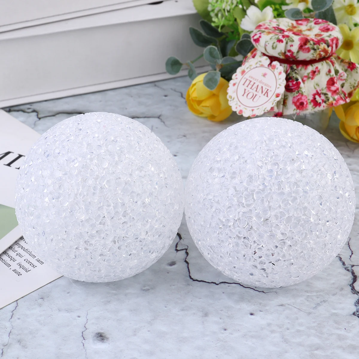 3pcs 8Cm 크리스탈 밤 빛 다채로운 램프 장식 조명 파티 침실 휴대용 안전 사랑스러운 내구성