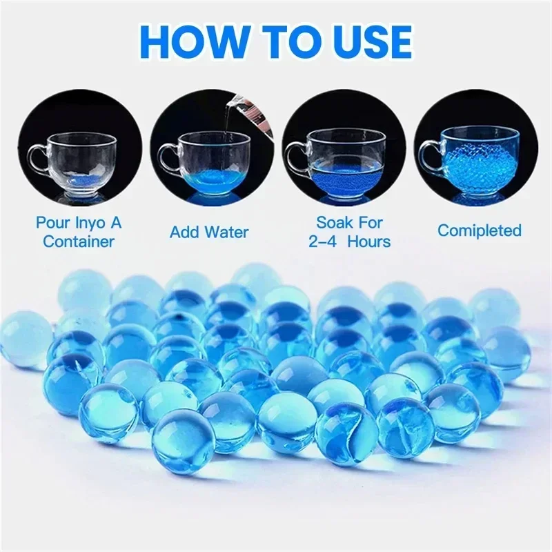 120000pcs 7-8mm Water Beads Gel Ball Electric Gun  Polymer Crystal Soil Hydrogel Gel Polymer Growing Water Balls
