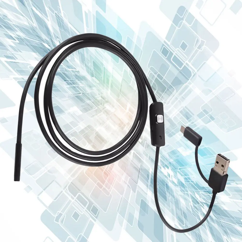 Industrial Endoscope Waterproof Wired Camera Five Point Five mm Probe for PC Laptop Tablet Three in One